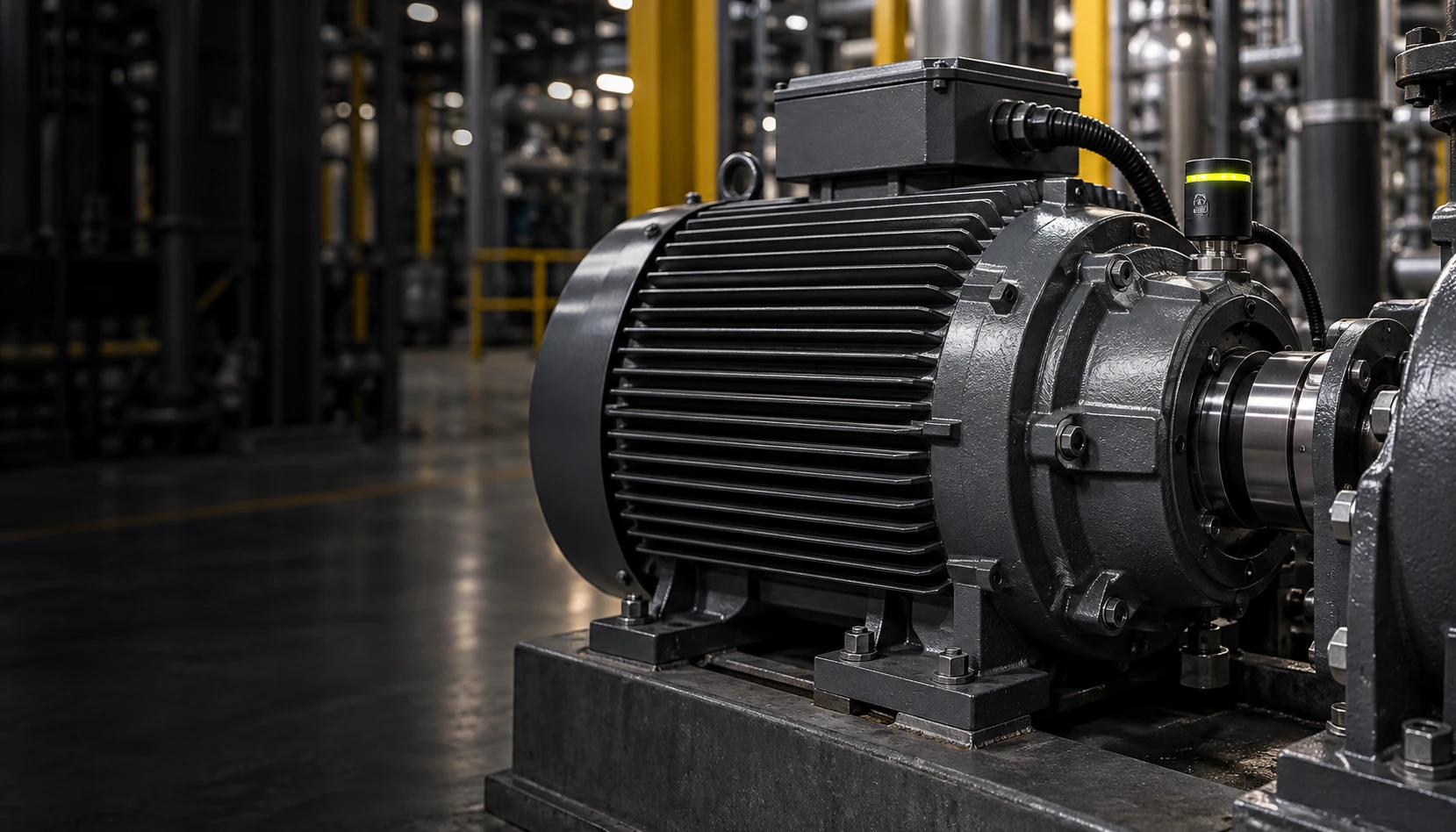Illustrative industrial motor and condition monitoring sensor